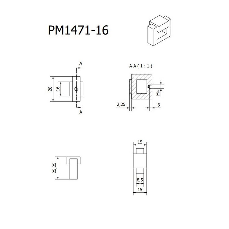 Möbelknopf PM1471-16 Messing poliert unlackiert