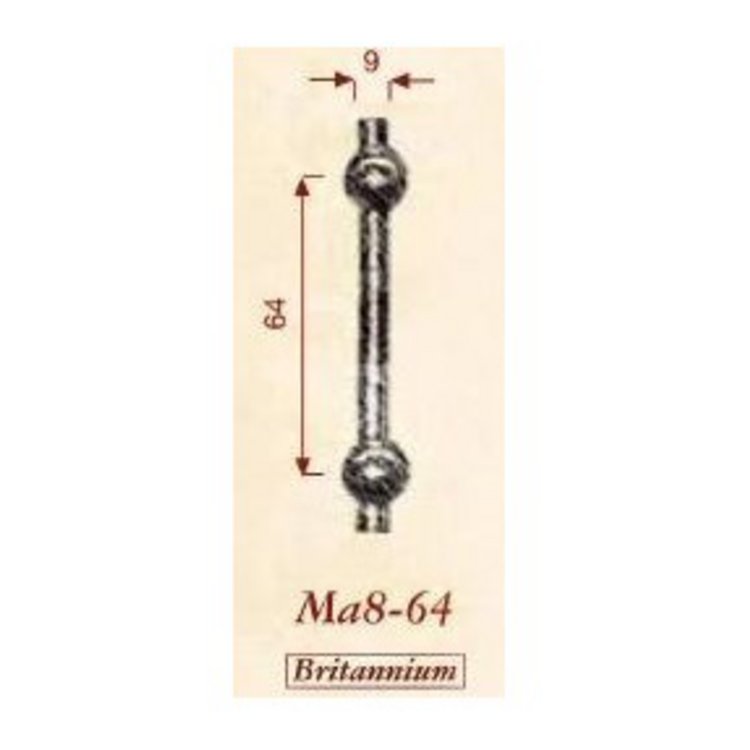 Möbelgriff Ma8-64 Britannium (BRI) (Rückgabe nicht