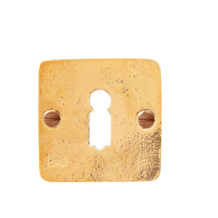 Schlüsselrosette quadratisch Bronze natur poliert