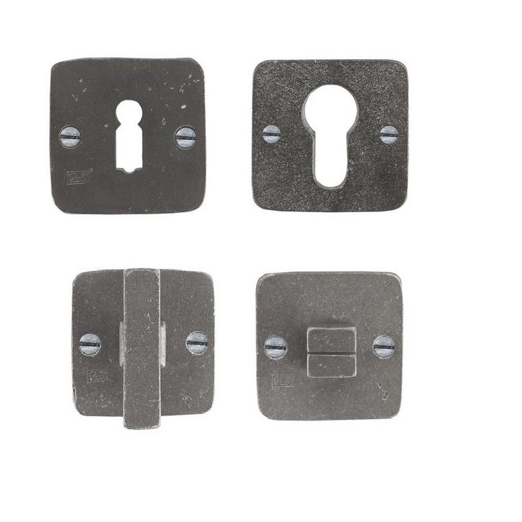 Schlüsselrosette quadratisch Gusseisen/Schwarz gel