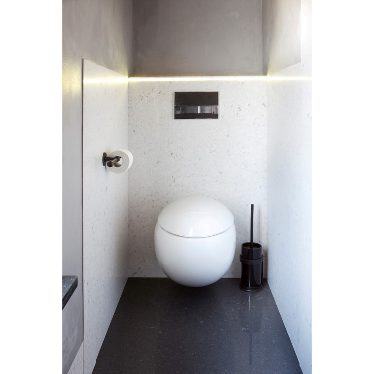 Toilettenbürstenhalter schwarzer Pot Weiße Bronze