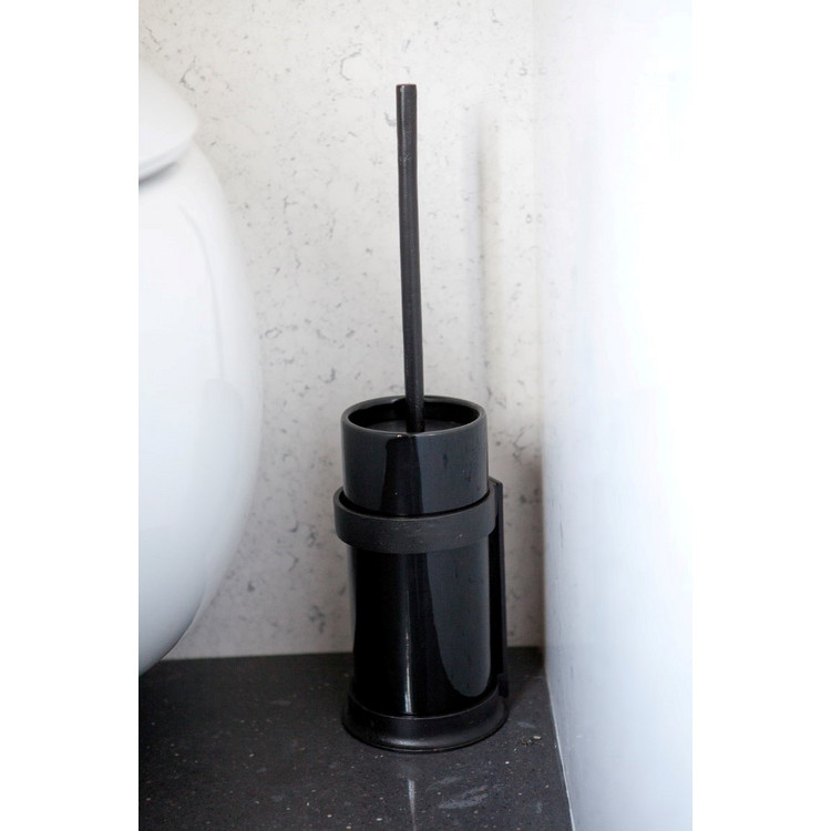 Toilettenbürstenhalter schwarzer Pot Weiße Bronze