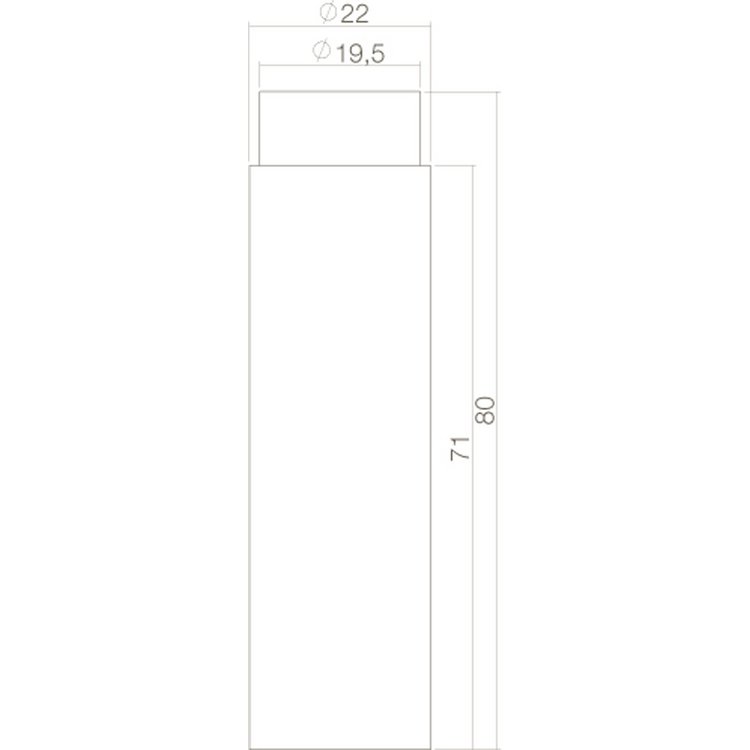 Türstopper ø22 x 80 mm Wandmontage Schwarz