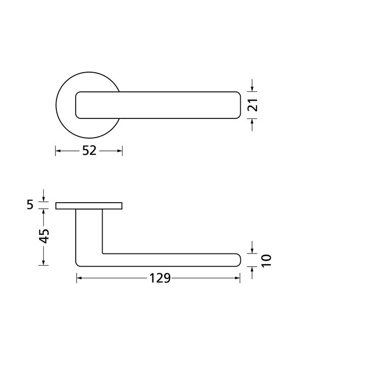 Drückerpaar Form 8040-R Messing poliert